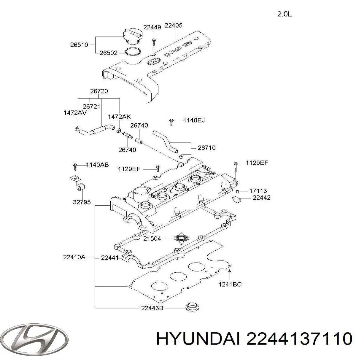 Comprar 2244137110 Hyundai/Kia Junta de tapa de balancines