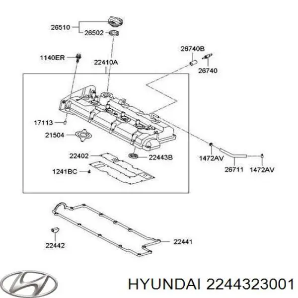 Anillo de sellado del pozo de la bujía 2244323001 Hyundai/Kia