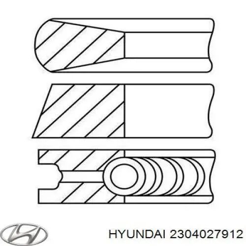 Juego de aros de pistón (+0,50 mm) para Hyundai Santa Fe (SM)