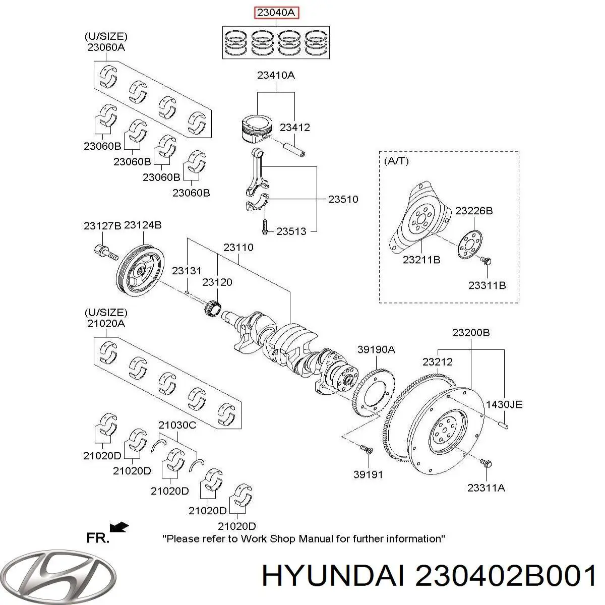 Juego de anillos de pistón, motor, STD Hyundai/Kia 230402B001 precio, desde 41,17 EUR
