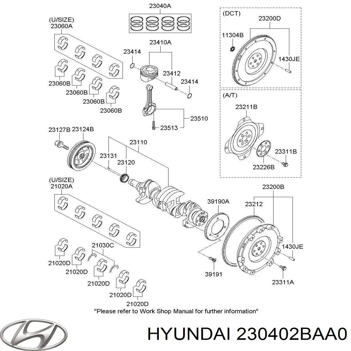 230402BAA0 Hyundai/Kia juego de aros de pistón, motor, std