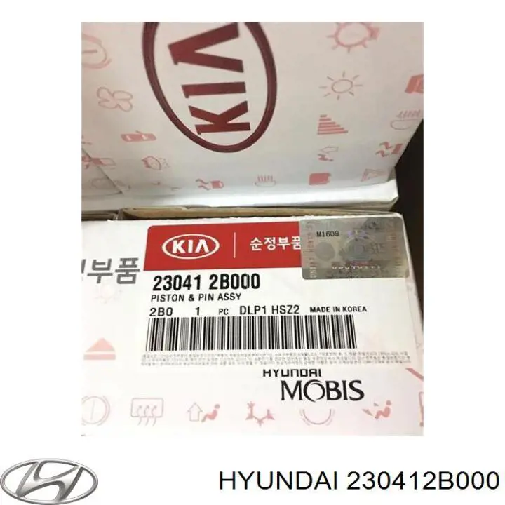 230412B000 Hyundai/Kia pistón con bulón sin anillos, std