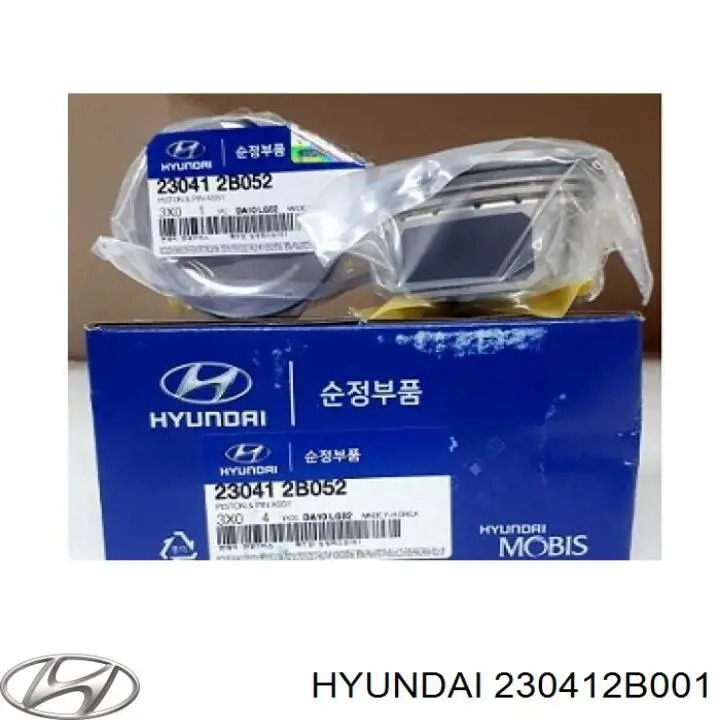 230412B001 Hyundai/Kia pistón con bulón sin anillos, std