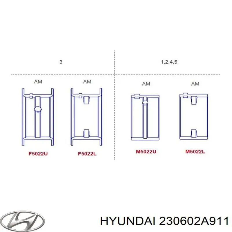 230602A911 Hyundai/Kia cojinetes de biela