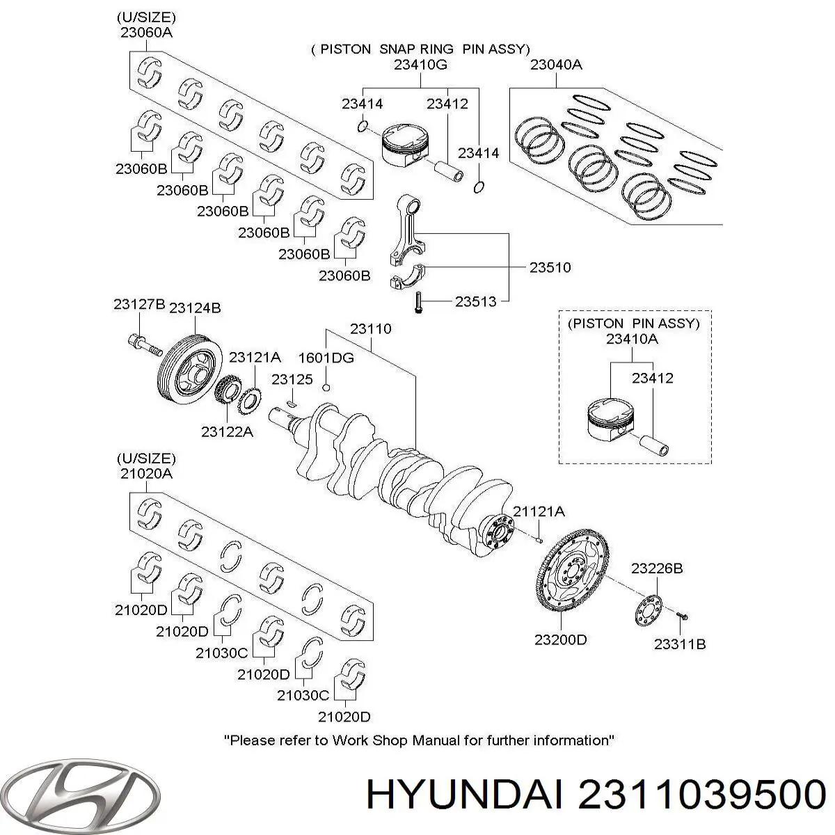 Comprar 2311039500 Hyundai/Kia Cigüeñal