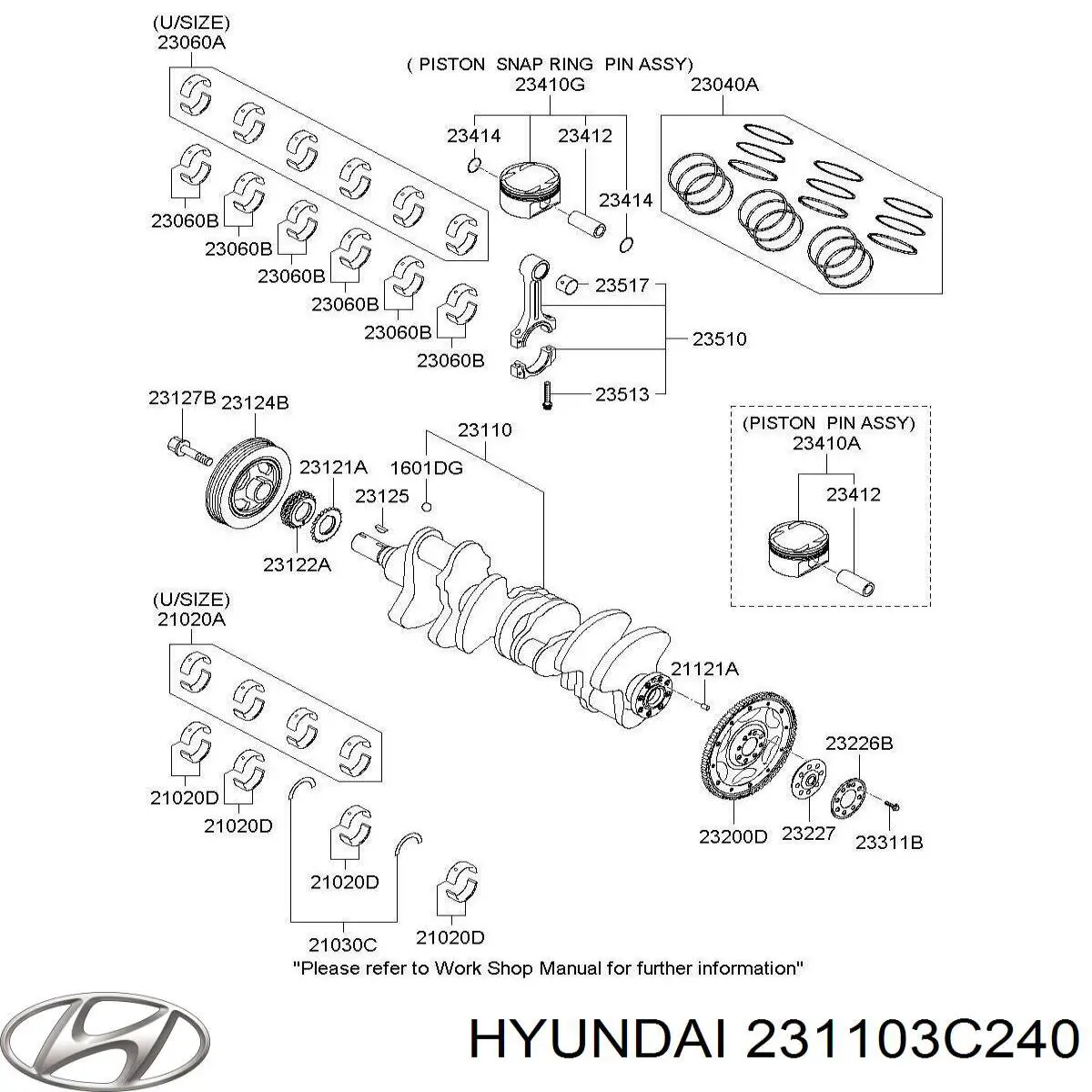 Comprar 231103C240 Hyundai/Kia Cigüeñal