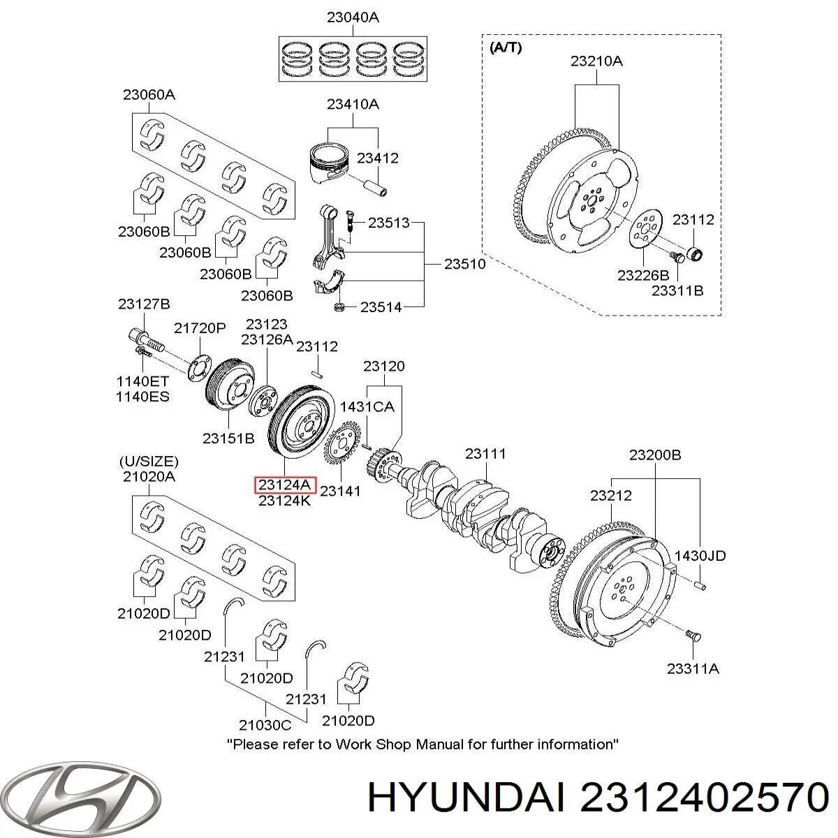 2312402200 Hyundai/Kia polea de cigüeñal