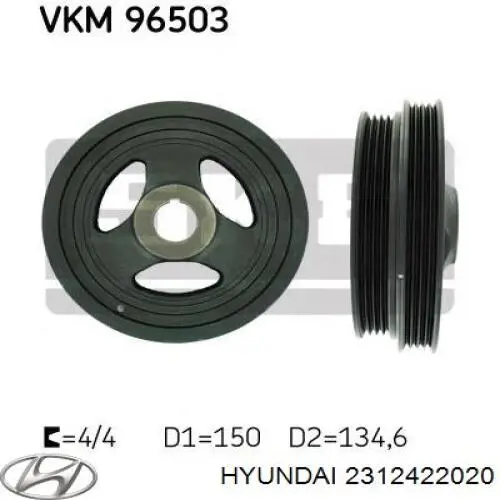 2312422020 Hyundai/Kia polea de cigüeñal