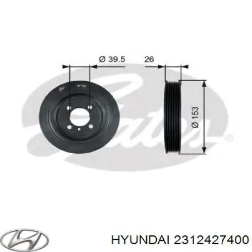 2312427400 Hyundai/Kia polea de cigüeñal