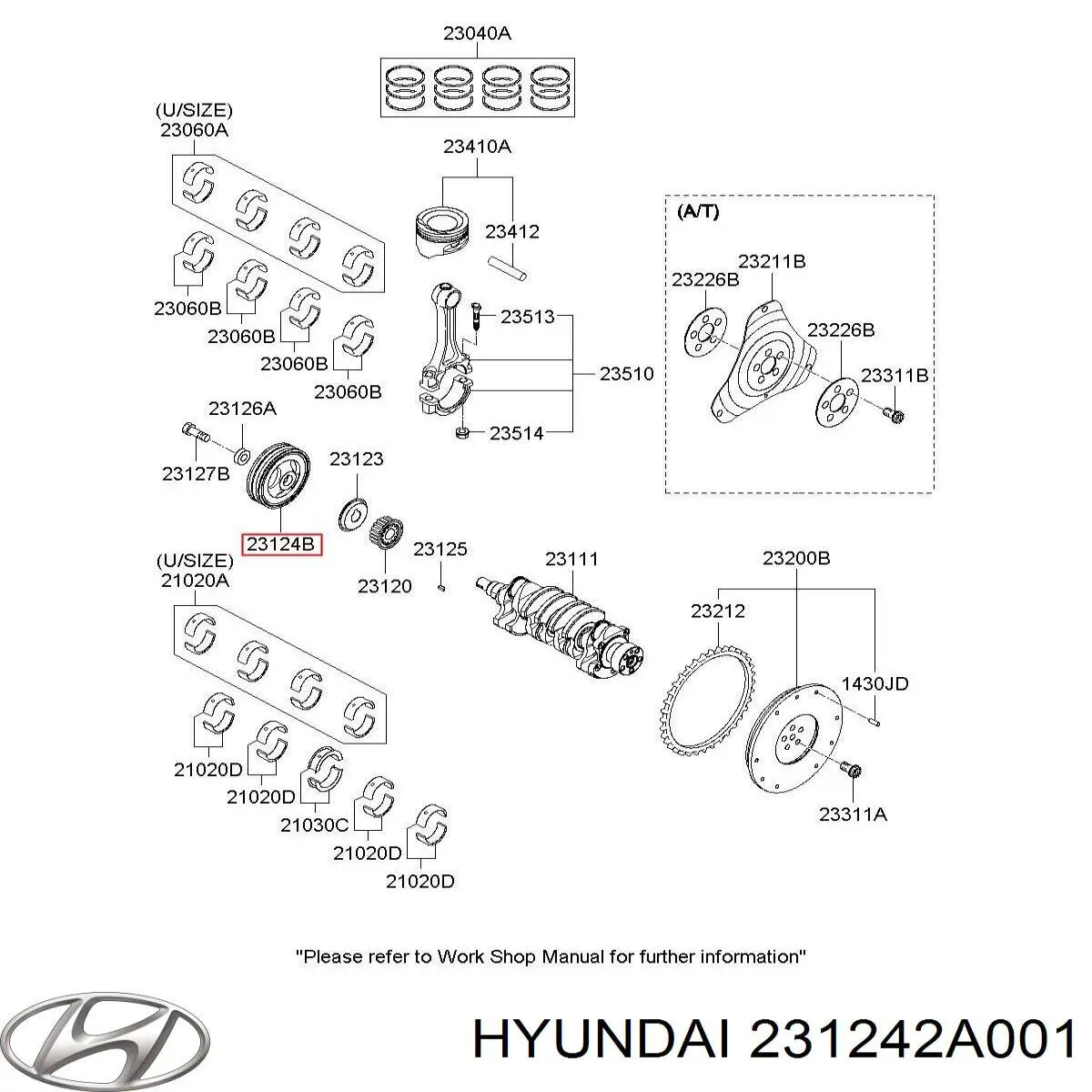 Polea dámper Hyundai/Kia 231242A001