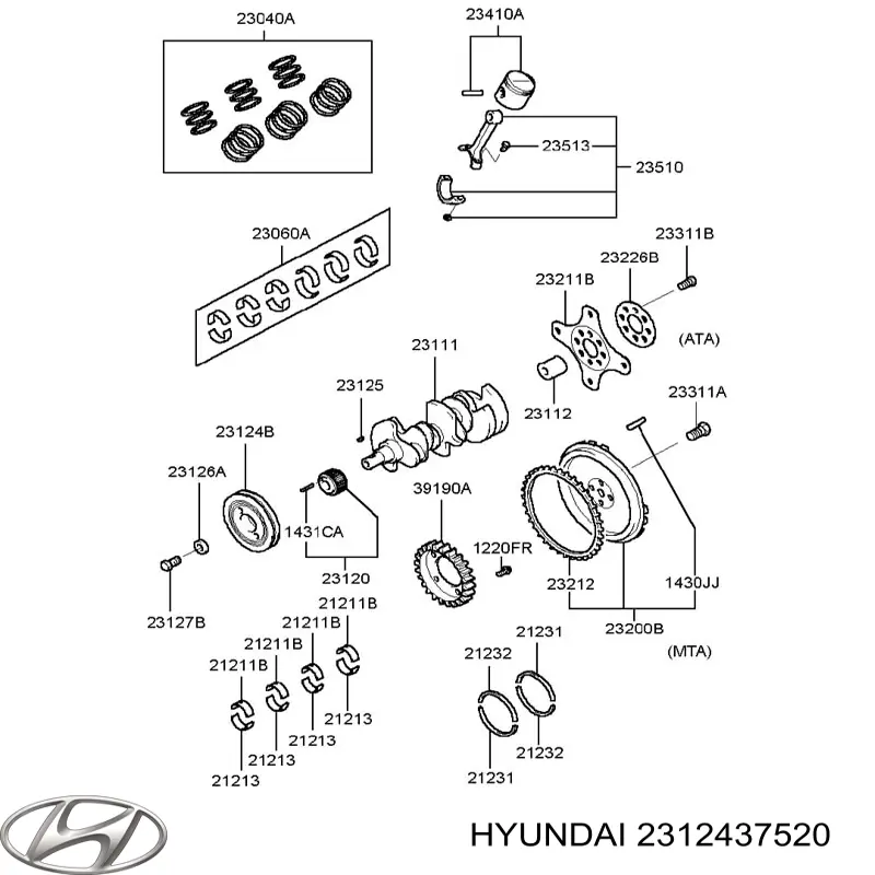 Comprar 2312437520 Hyundai/Kia La polea del cigüeñal