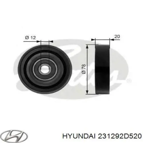 231292D520 Hyundai/Kia polea tensora, correa poli v