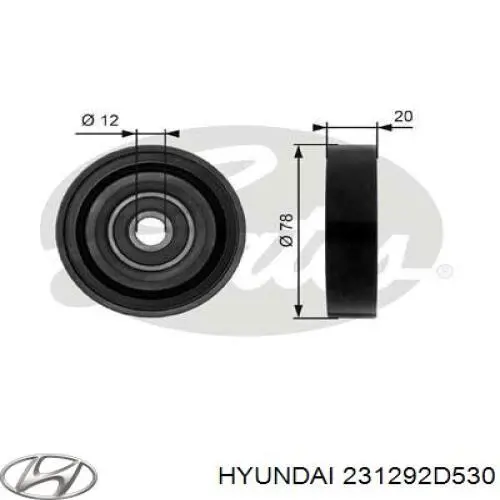 231292D530 Hyundai/Kia polea tensora, correa poli v