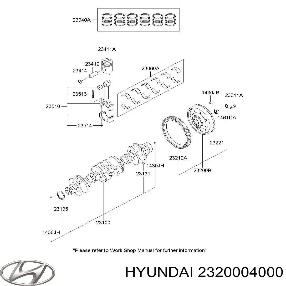 2320004000 Hyundai/Kia volante de motor