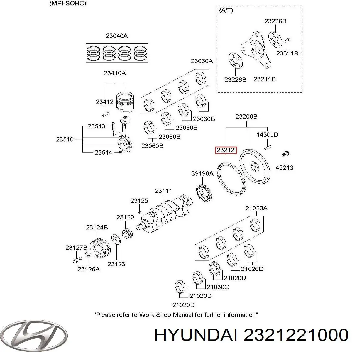 Corona dentada, Volante motor para Hyundai I40 (VF)