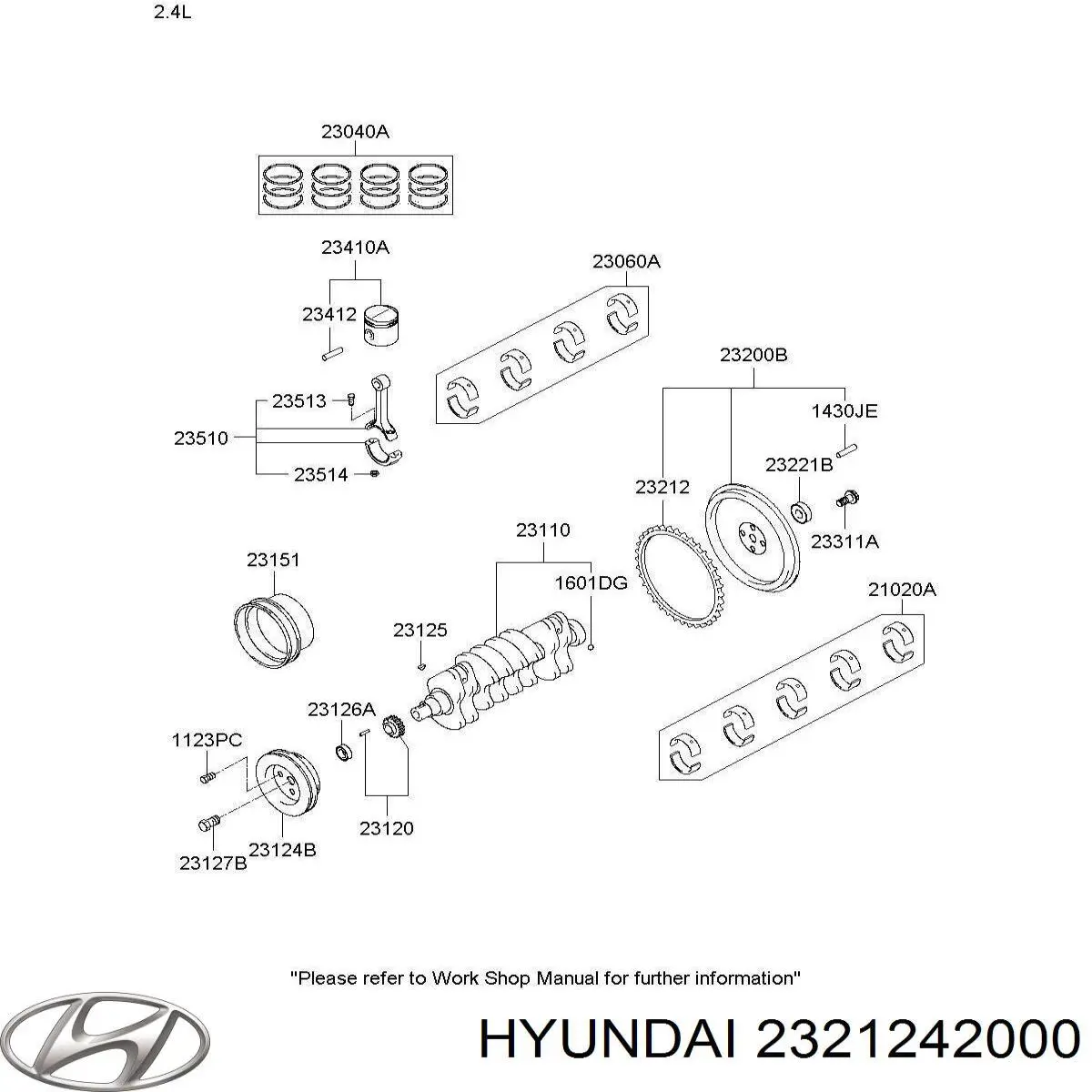 2321242000 Hyundai/Kia corona dentada, volante motor
