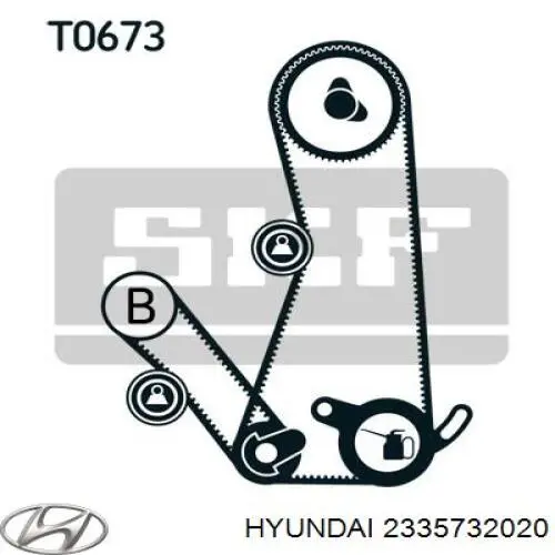 2335732020 Hyundai/Kia polea tensora, correa dentada, eje de balanceo