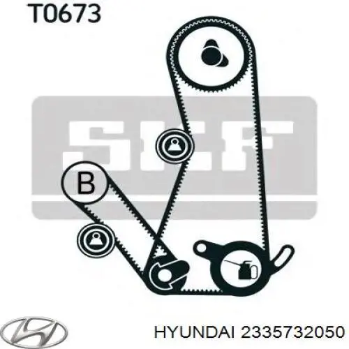 2335732050 Hyundai/Kia polea tensora, correa dentada, eje de balanceo