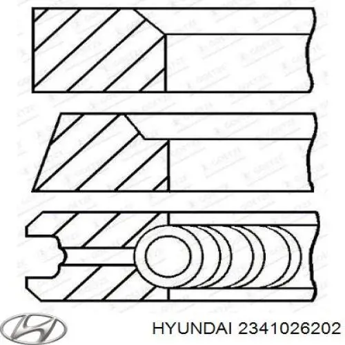 2341026500 Hyundai/Kia pistón con bulón sin anillos, std