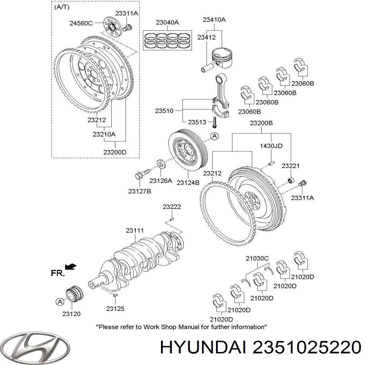 2351025220 Hyundai/Kia biela