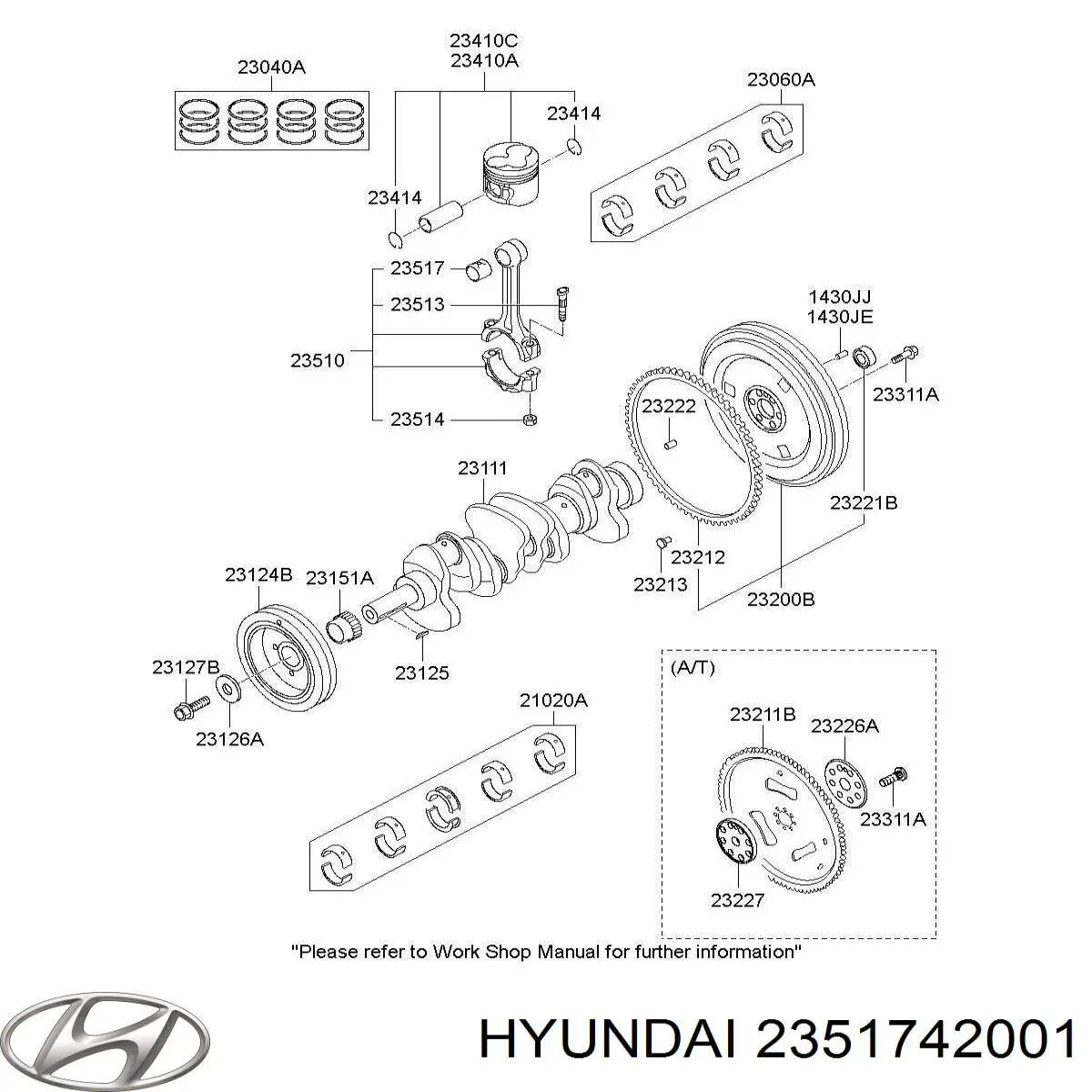 Buje de biela Hyundai/Kia 2351742001 precio, desde 2,22 EUR