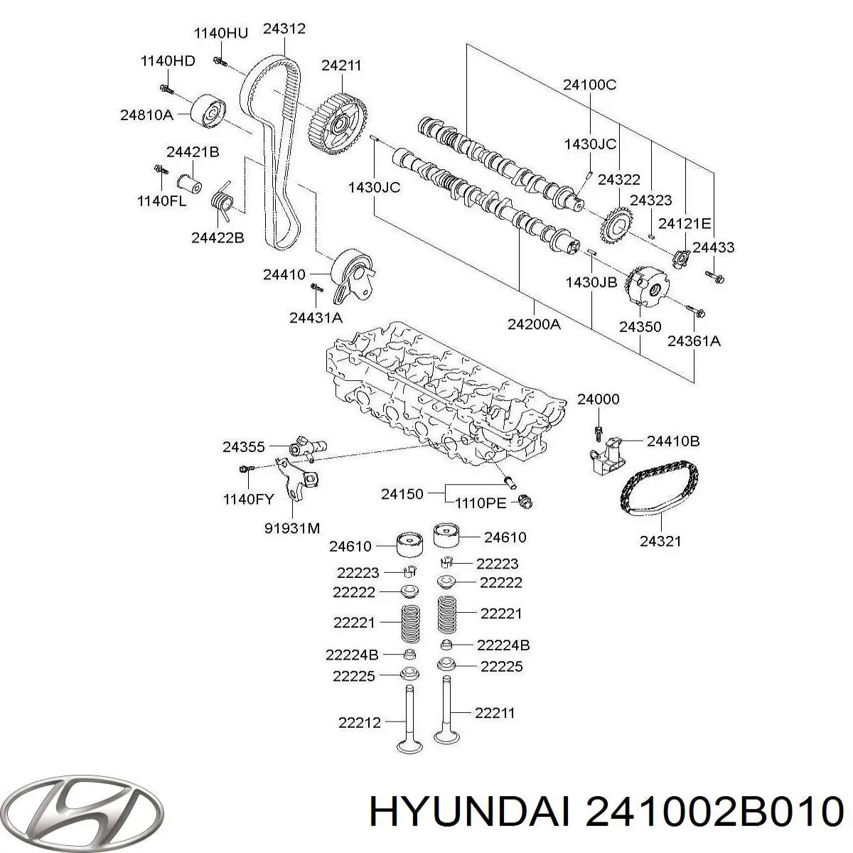 241002B010 Hyundai/Kia Árbol de levas de entrada