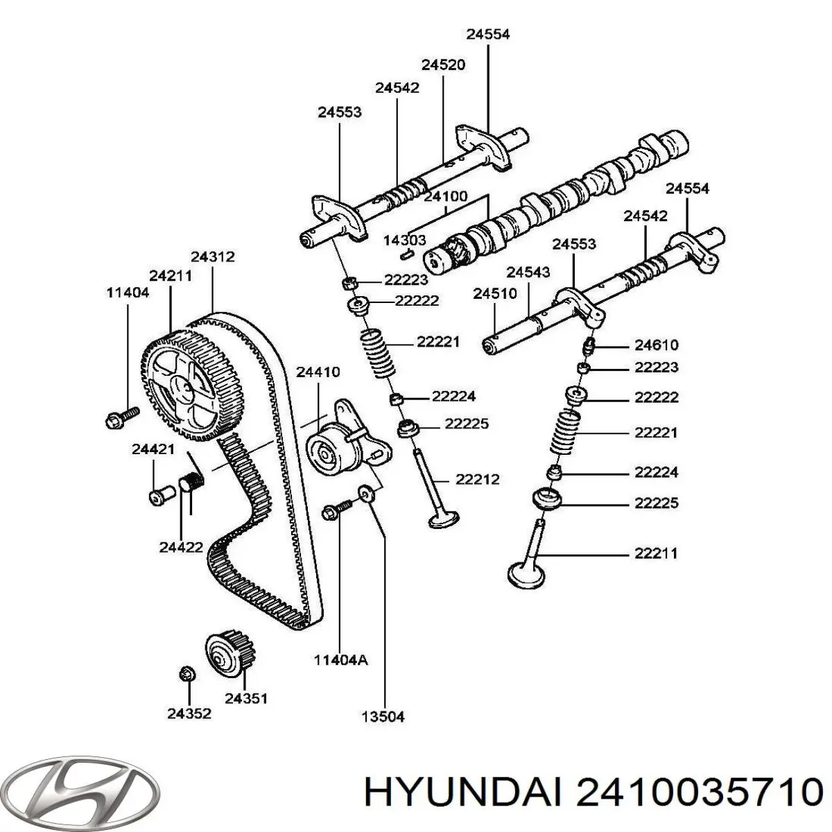 2410035700 Hyundai/Kia árbol de levas admisión izquierdo