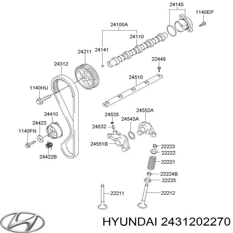 Correa distribución 2431202270 Hyundai/Kia