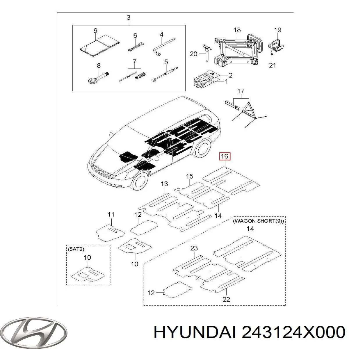 Correa de distribución Hyundai/Kia 243124X000