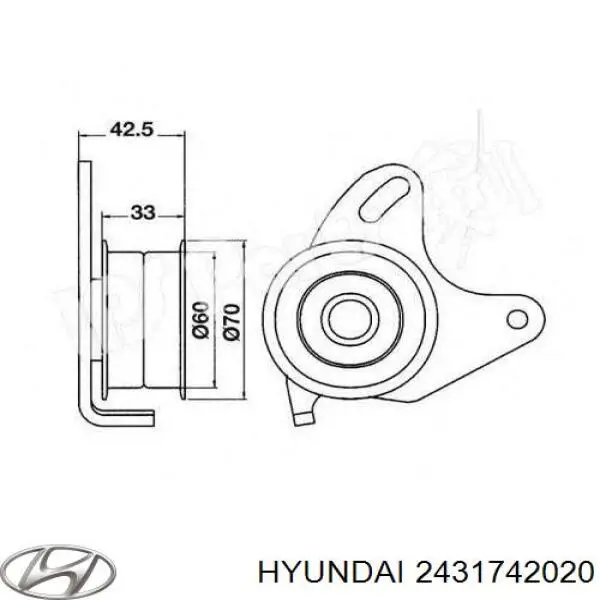 2431742020 Hyundai/Kia rodillo, cadena de distribución