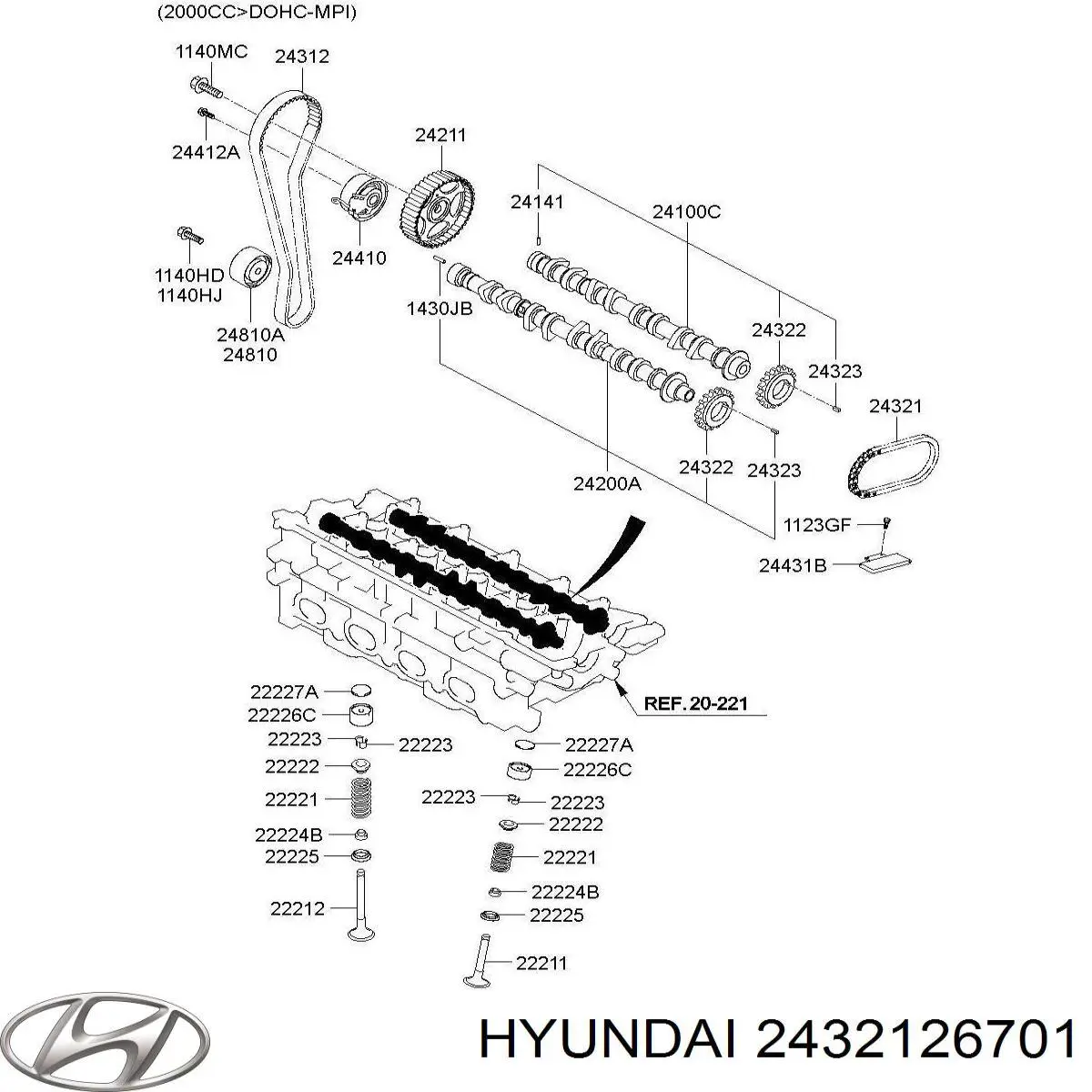 Comprar 2432126701 Hyundai/Kia Cadena de distribución