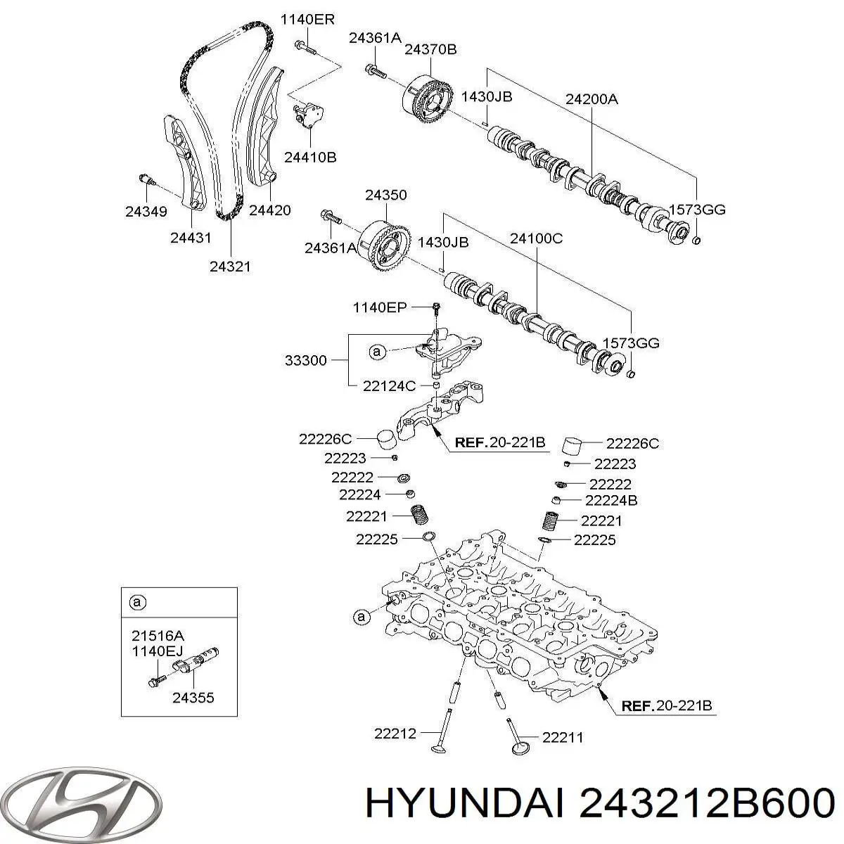 243212B600 Hyundai/Kia cadena de distribución