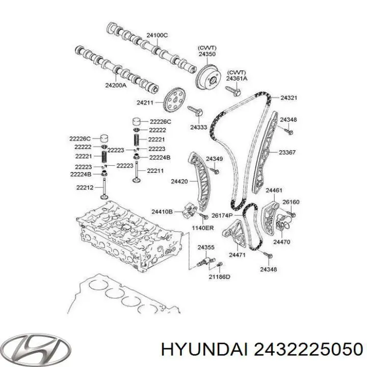 Cadena, bomba de aceite para Hyundai Sonata (NF)