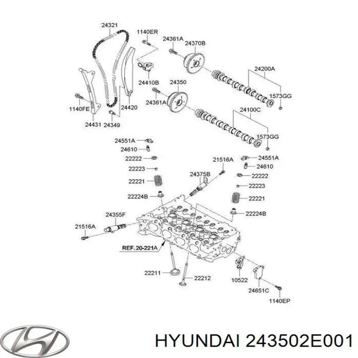 TQ56122 Tqparts rueda dentada, árbol de levas lado de admisión