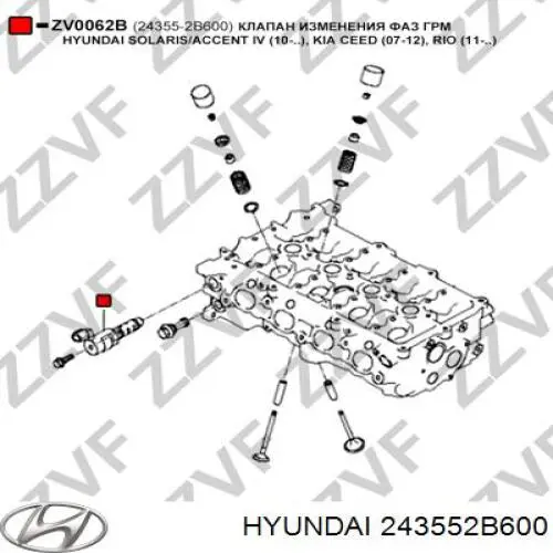 Comprar 243552B600 Hyundai/Kia Válvula de control del árbol de levas