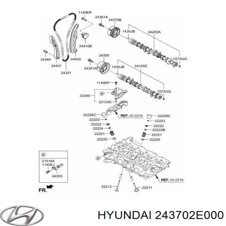 Comprar 243702E000 Hyundai/Kia Engranaje del árbol de levas de escape