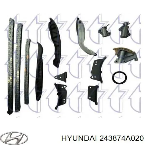 243874A020 Hyundai/Kia carril de deslizamiento, cadena de distribución izquierdo