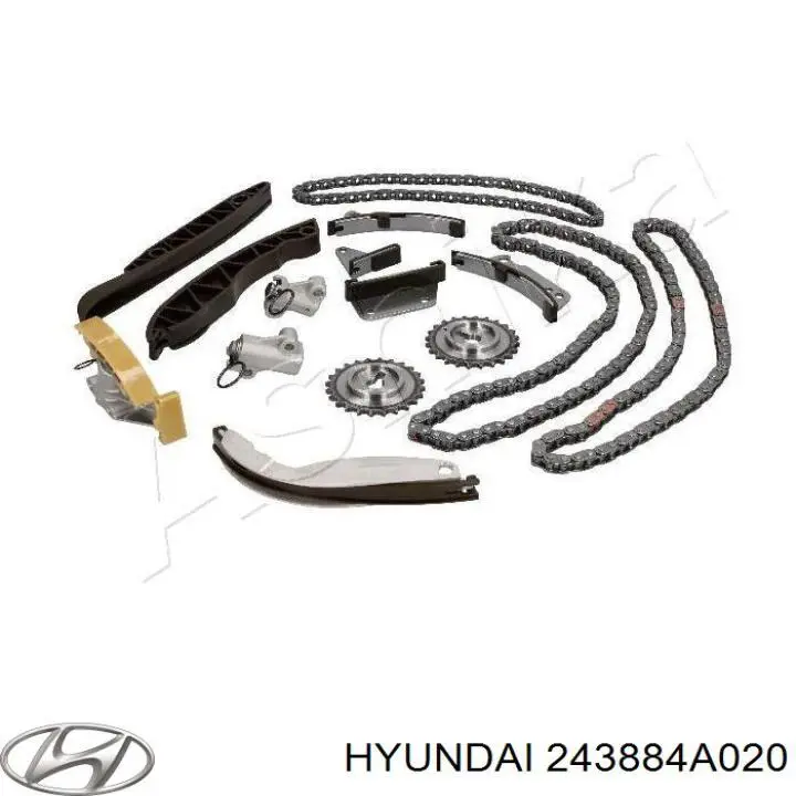 243884A020 Hyundai/Kia carril de deslizamiento, cadena de distribución, culata superior