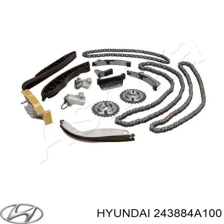 243884A100 Hyundai/Kia carril de deslizamiento, cadena de distribución, culata superior