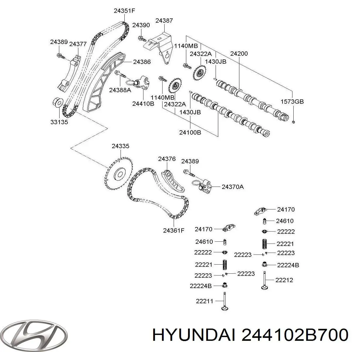 Tensor de cadena de distribución Hyundai/Kia 244102B610 precio, desde 35,87 EUR