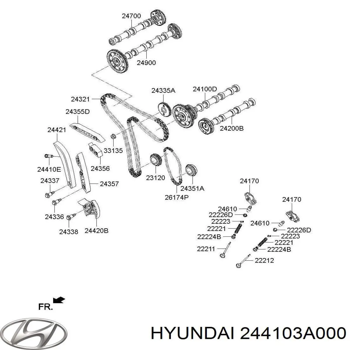 244103A000 Hyundai/Kia tensor, cadena de distribución