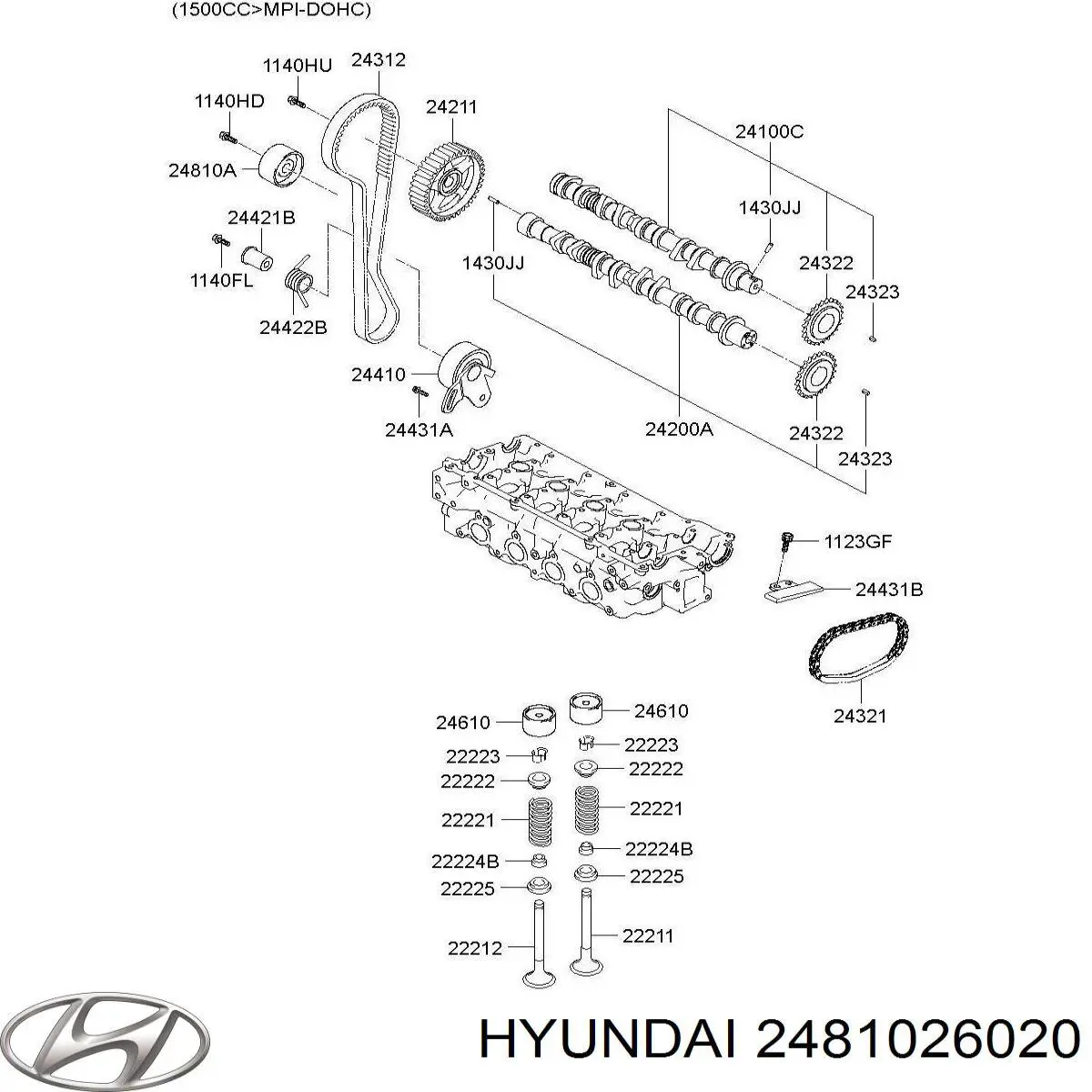 Polea correa distribución Hyundai/Kia 2481026020 precio, desde 17,14 EUR