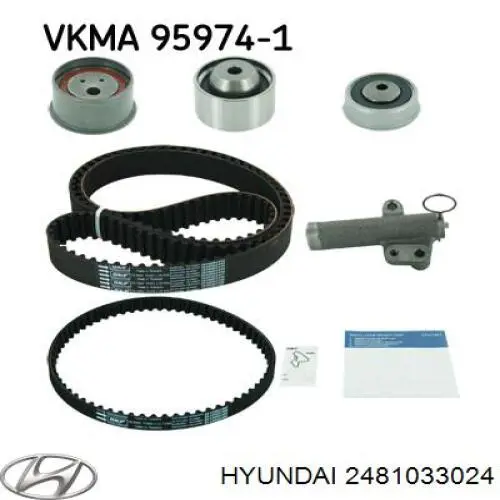 2481033024 Hyundai/Kia rodillo intermedio de correa dentada