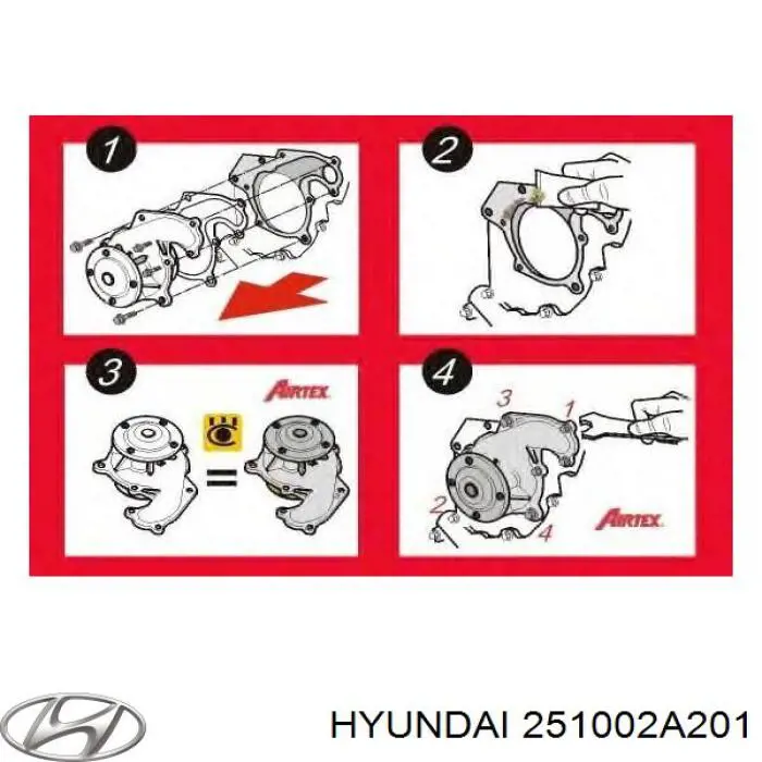 Bomba de agua 251002A201 Hyundai/Kia