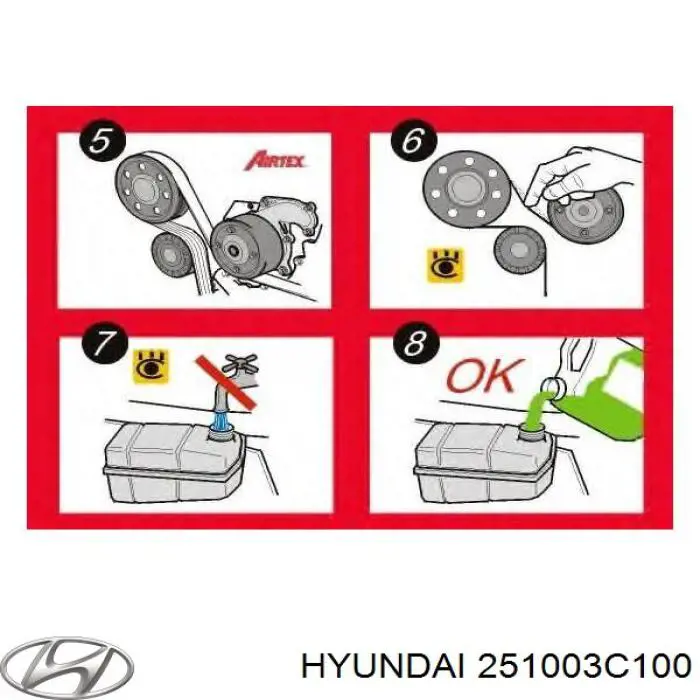 251003C100 Hyundai/Kia Bomba refrigerante coche