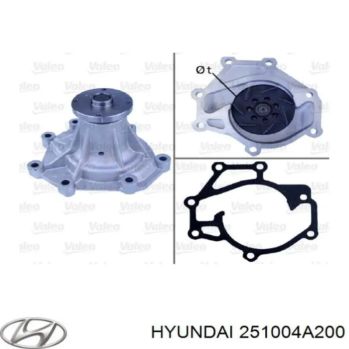 Comprar 251004A200 Hyundai/Kia Bomba de agua para motor