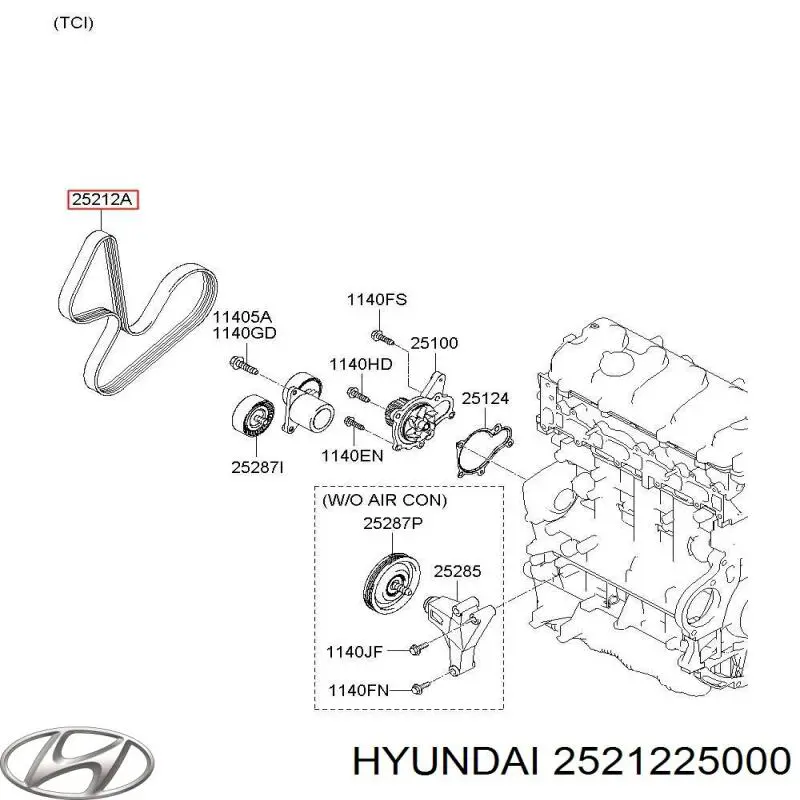 Comprar 2521225000 Hyundai/Kia Correa trapezoidal