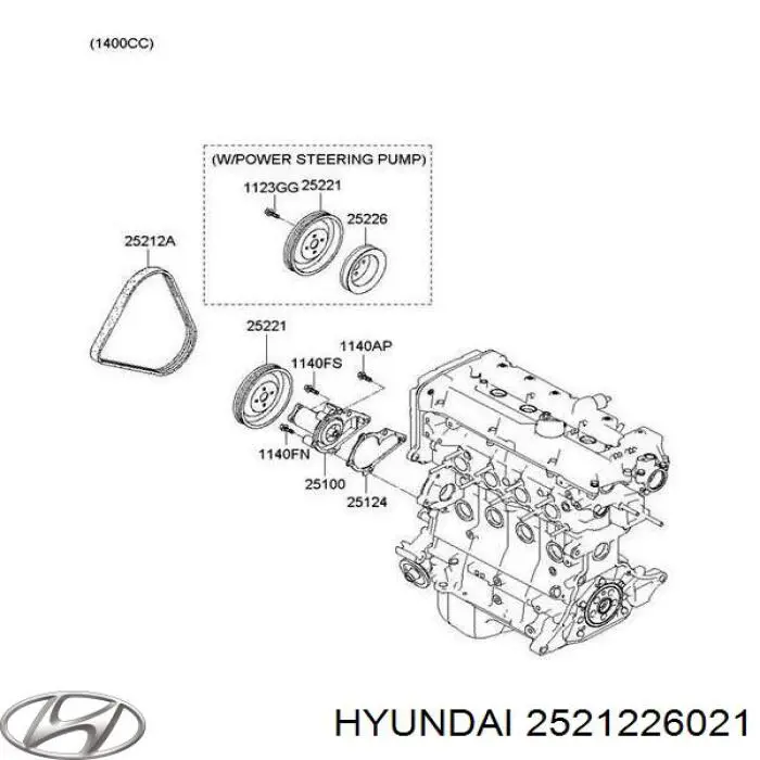 2521226021 Hyundai/Kia correa trapezoidal