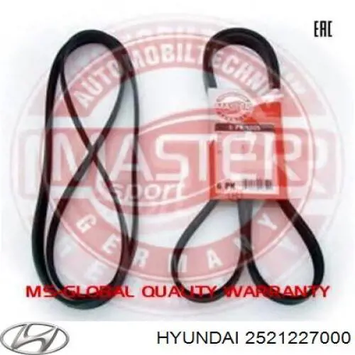 Correa de alternador 2521227000 Hyundai/Kia