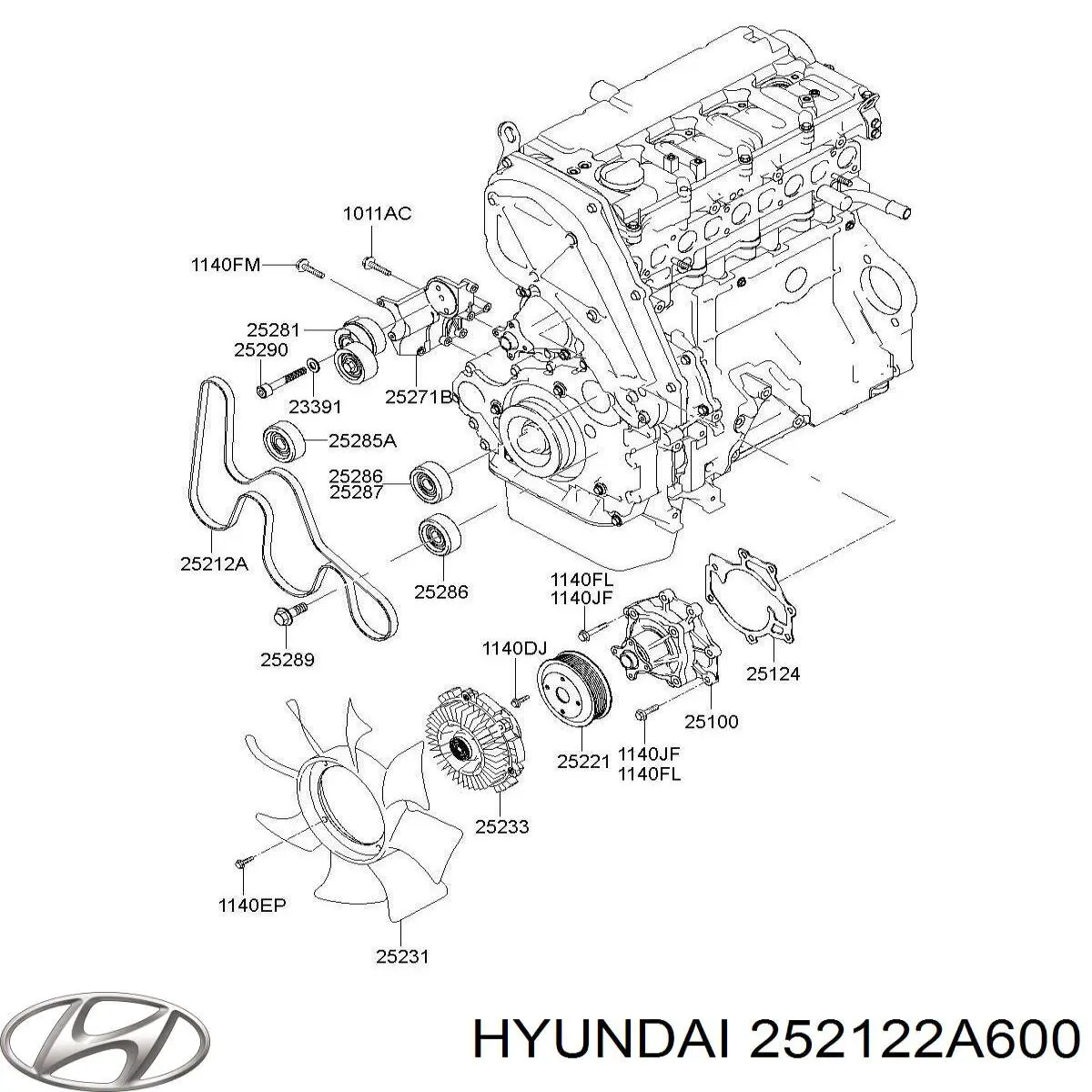 252122A600 Hyundai/Kia correa trapezoidal